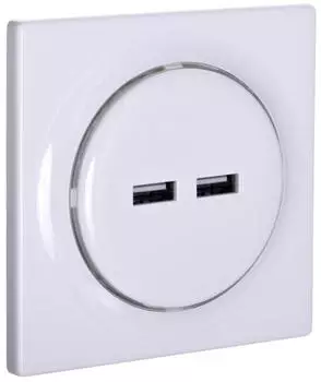 Fibaro Walli N Steckdose mit 2x USB-Anschl&uuml;ssen Wei&szlig;