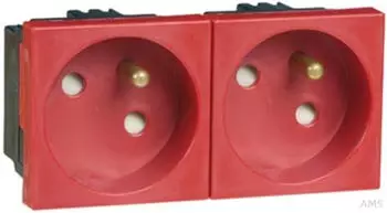 Peha Steckdose 2-fach Erdungsstift rot (00407441)