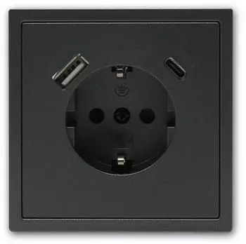McPower Unterputz Schutzkontakt-Steckdose USB-A & USB-C 230V, matt (1535364)