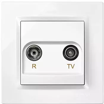 Simon Serie 10 Antennendose TV/Radio Unterputz, Enddose, wei&szlig; (F1090486030)