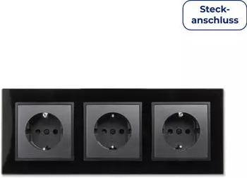 McPower Flair Beginner 3S-Style Profi Steckdosen-Set Anthrazit Glasrahmen (1535156)