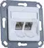 Metz Connect E-DAT Modul Anschlussdose Cat.6A 2×RJ45 Unterputz reinweiß (1309121102-E-90)