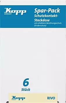 Kopp RIVO Schutzkontakt-Steckdose Unterputz Cremewei&szlig;, 6er-Pack (945101059)