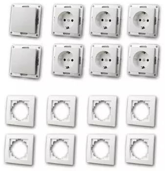 McPower Flair Unterputz Schalter & Steckdosen Starter-Set 230V, matt (ETT1534894)