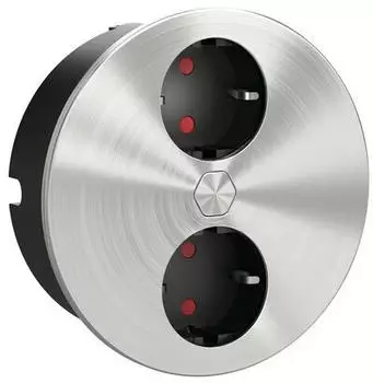 Naber Duplex E Doppelsteckdose rund 2x Schuko Edelstahl (7054001)