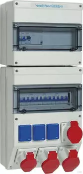 Walther-Werke Steckdosenkombination SK II Kunststoff 63A RCD Typ A, 7 MCBs (6893311)