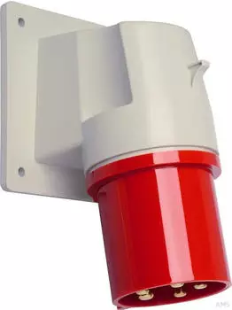 Walther-Werke 661402 Anbauger&auml;testecker schr&auml;g 63A 4P 2h mit angeschraubtem Flanschgeh&auml;use 114x114mm
