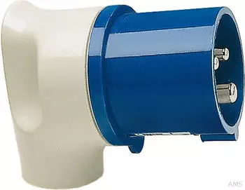 Walther-Werke 216402 MONDO Winkelstecker 16A 4P 2h mit dem Geh&auml;usehinterteil in lichtgrau