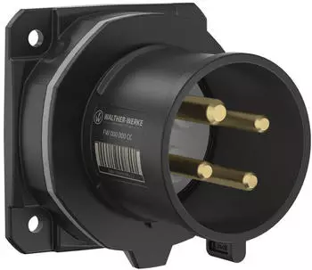 Walther-Werke FW630401CC CEE NEO Anbauger&auml;testecker gerade 32A 4P 1h IP54 mit K&auml;figzugfeder-Technik und 80x80mm Flansch