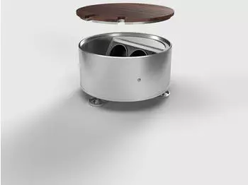 BS Bodensteckdosen 9902B-1-0 Bodensteckdose 2-fach rund aufliegender Deckel aus Aluminium belegbar 2x Schutzkontakt- inkl Stellfüße.