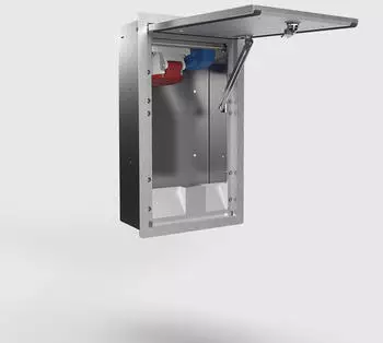 BS Bodensteckdosen 5511A-1-3 Wandsteckdose Unterputz 2-fach spritzwassergeschützt verschließbar Deckel aus Aluminium 1x CEE 5/16A 1x Schutzkontakt (BS5511A)