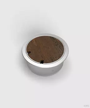 BS Bodensteckdosen 9902A-2-3 Bodensteckdose 2-fach rund aufliegender Deckel aus Aluminium 1x Schutzkontakt- 1x RJ45 2-fach