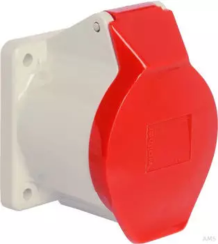 Walther-Werke 410 NI Anbaudose gerade 16A 5P 6h mit Flansch 75x75mm f&uuml;r erh&ouml;hte Umweltanforderungen