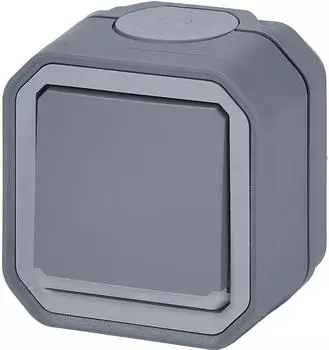 Legrand 069726L Plexo New Feuchtraum-Aufputz 2-poliger Schalter Kontroll 10 AX grau