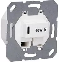 JUNG USB-Ladeger&auml;t PD 1xTyp C, alpinwei&szlig; USB PD60 C WW