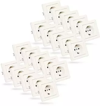 Absina Schutzkontakt Steckdose f&uuml;r Unterputz 20x wei&szlig; 250V AC 16A IP20