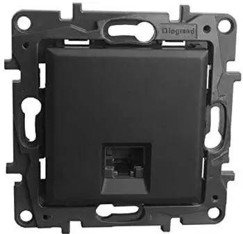 Legrand Niloe Step Computersteckdose RJ45 CAT5e UTP Unterputz, Schwarz (863559)