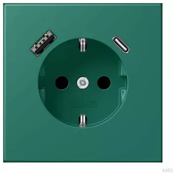 Jung LC1520-15CA216 SCHUKO-Steckdose mit USB Typ AC, vert anglais (LC1520-15CA216)