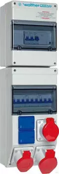 Walther-Werke Steckdosenkombination Kunststoff Grau (RAL7035) (6993103)