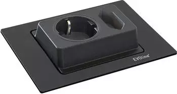 EVOline Spin 1x Schukosteckdose, EU-Steckdose, schwarz matt
