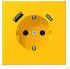 Jung SCHUKO-Steckdose mit USB Typ AC, jaune vif (LC1520-15CA263)