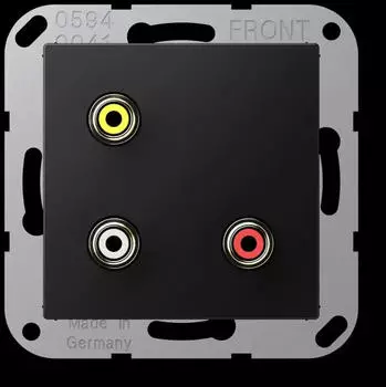Jung Bike Multimedia-Anschlusssystem Cinch Audio/Composite Video graphitschwarz matt (MAA1031SWM)