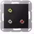 Jung Bike Multimedia-Anschlusssystem Cinch Audio/Composite Video graphitschwarz matt (MAA1031SWM)