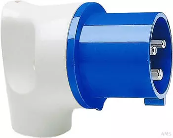 Walther-Werke 236304 MONDO Winkelstecker 32A 3P 4h mit dem Geh&auml;usehinterteil in lichtgrau