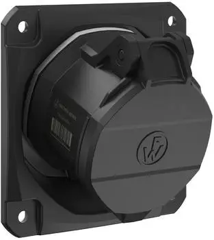 Walther-Werke FW532401CC CEE NEO Anbaudose schr&auml;g 32A 4P 1h IP54 mit K&auml;figzugfeder-Technik und 110x110mm Flansch