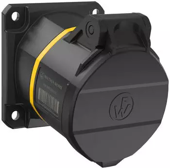 Walther-Werke FW511504CC CEE NEO Anbaudose schr&auml;g 16A 5P 4h IP54 mit K&auml;figzugfeder-Technik und 86x86mm Flansch
