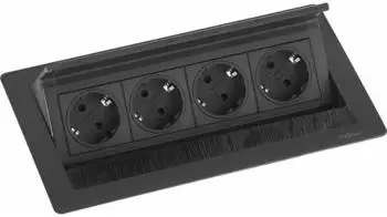 EVOline Flip Top Push M Einbausteckdose 4-fach 230V 3500W schwarz