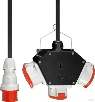 Walther-Werke Vollgummi X-BoxX 16A, 3 CEE-Abg&auml;nge (64X0302)