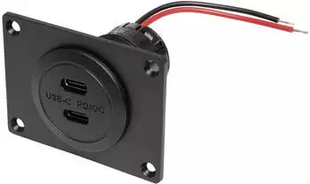 Pro Car USB-C Doppelsteckdose PD/QC ohne LED mit Montageplatte 3A 12/24V DC (67372050)