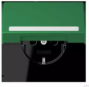 Jung LC 1520 NBFKL219 SCHUKO-Steckdose mit Klappdeckel, vert fonc&eacute; (LC1520NBFKL219)