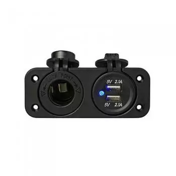 ProPlus Einbau-Kit DIN-Steckdose + USB Doppelsteckdose Typ A 2x2100mA (450460)