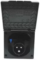 Haba CEE Einspeisungsstecker schwarz - Au&szlig;ensteckdosen