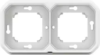Legrand 069694L Plexo New Feuchtraum-Unterputz 2-fach Tragring horizontal und vertikal ultrawei&szlig;