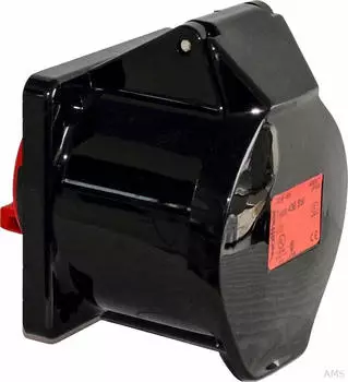 Walther-Werke 479406SW Wasserdichte Anbaudose gerade 125A 4P 6h mit Flansch 114x114mm f&uuml;r Licht- und B&uuml;hnentechnik