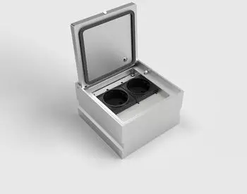 BS Bodensteckdosen 8702A-1-3 Bodensteckdose 2-fach eckig Klappdeckel aus Aluminium 2x Schutzkontakt