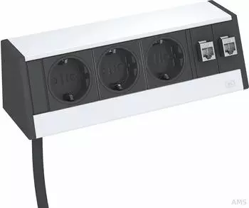 OBO Bettermann Deskbox DB-0B3 Steckdosenleiste 3x CEE 7/3, 3m, Aluminium eloxiert (6116945)