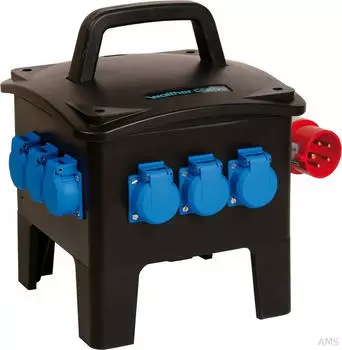 Walther-Werke Tragbare Vollgummi-Steckdosenkombination 6x Schutzkontakt 16A RCD Typ A (6490019A)