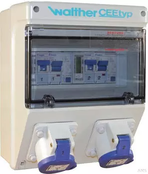Walther-Werke Steckdosenkombination Kunststoff 25A 2 RCDs 2 CEE-Abg&auml;nge (6924912)