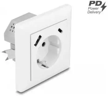 DeLock Einbausteckdose 1x USB Typ-A + 1x USB-C PD 3.0 18W (11499)