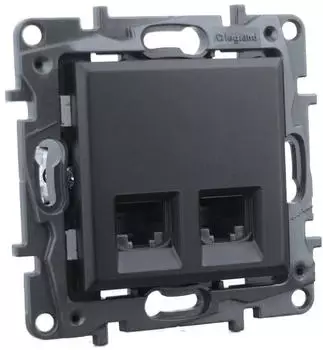 Legrand Niloe Step Computersteckdose 2xRJ45 CAT5e Schwarz (863560)