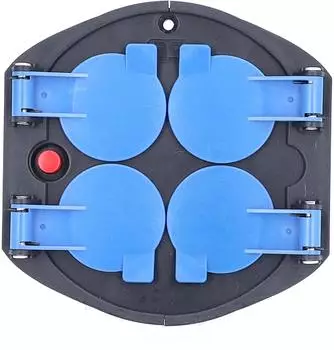 AS Schwabe 4-fach Steckdoseneinsatz mit Klappdeckel IP20 230V (11542)