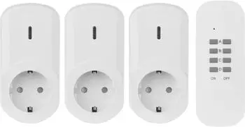 EMOS P0069 Funksteckdosen-Set 3-teilig mit Fernbedienung, wei&szlig;, IP20 (P0069)
