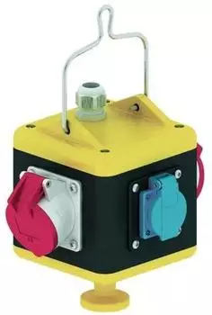 Bals Uni-Block H&auml;ngeverteiler Vollgummi 2&times;CEE 16A 400V 5p, 2&times;Schuko, IP44 (57078)