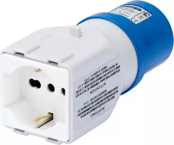 Gewiss Steckdosenadapter Industrie auf Haushalt 2P+E 16A Schuko (GW64212)