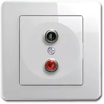 Highlight Led EKONOMIK Unterputz 2-fach Cinch-Steckdose, wei&szlig; (10009571)