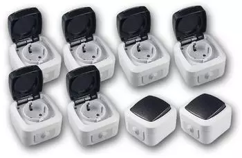 ChiliTec Feuchtraum Aufputz Starter-Set IP44 8-teilig (CT20471)